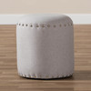 Baxton Studio Rosine Modern Light Grey Upholstered Nail Trim Ottoman 143-8143